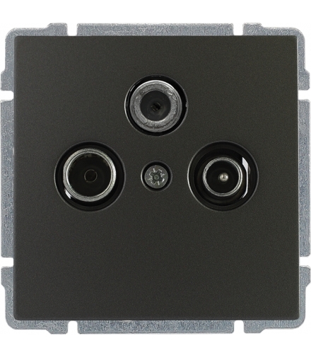 Gniazdo antenowe RTV SAT końcowe, bez ramki, Seria KOS 66, GRAFIT 666076