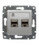 Gniazdo komputerowe podwójne 2xRJ45, bez ramki, Seria VENA, ALUMINIUM 514068