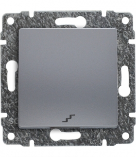 Łącznik schodowy z klawiszem, bez ramki, Seria VENA, ALUMINIUM 514016