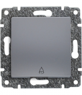 Przycisk "dzwonek" z klawiszem, bez ramki, Seria VENA, ALUMINIUM 514014