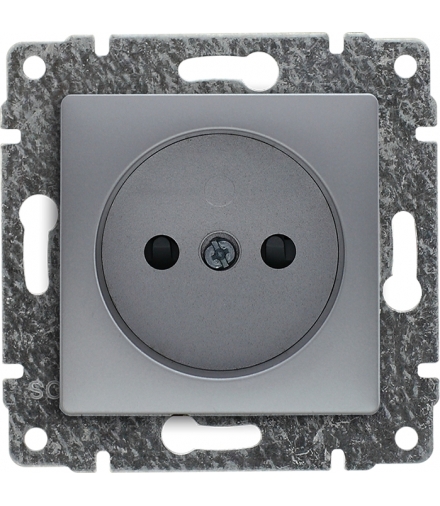 Gniazdo poj. z przesłoną torów prądowych, bez ramki, Seria VENA, ALUMINIUM 514033