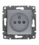 Gniazdo poj. Z uziemieniem, z przesłoną torów prądowych, bez ramki, Seria VENA, ALUMINIUM 514034
