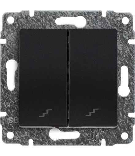 Łącznik podwójny schodowy z klawiszem, bez ramki, Seria VENA, ANTRACYT 516119