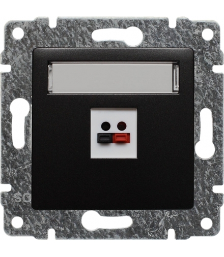 Gniazdo głośnikowe pojedyncze, stereofoniczne, bez ramki Seria VENA, ANTRACYT 516172