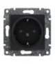 Gniazdo poj. Schuko z przesłoną torów prądowych, bez ramki, Seria VENA, ANTRACYT 516141