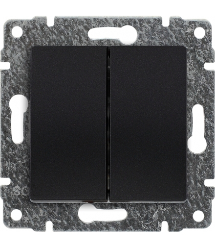 Przycisk podwójny z klawiszem, bez ramki, Seria VENA, ANTRACYT 516120