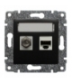 Gniazdo TV typu F + RJ45 kat. 5e Seria VENA, ANTRACYT 516170