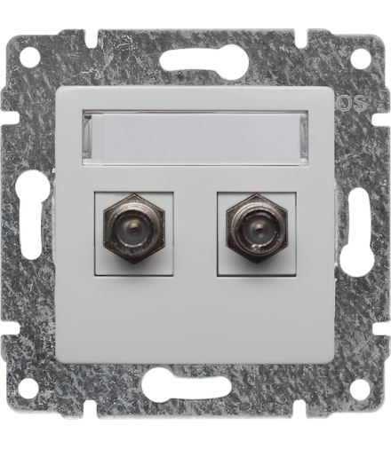 Gniazdo TV SAT podwójne typu F Seria VENA, BIAŁY 510458