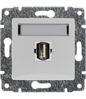 Gniazdo multimedialne USB, bez ramki Seria VENA, BIAŁY 510451