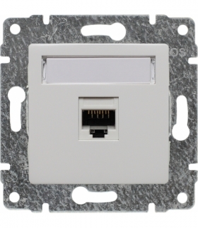 Gniazdo komputerowe poj. RJ45, kat. 5, bez ramki, Seria VENA, BIAŁY 510461