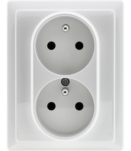 Gniazdo podwójne z uziemieniem typ czeski Seria VENA, BIAŁY ANTYBAKTERYJNA POWŁOKA 590437