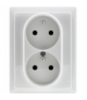 Gniazdo podwójne z uziemieniem typ czeski Seria VENA, BIAŁY ANTYBAKTERYJNA POWŁOKA 590437