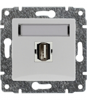 Gniazdo multimedialne USB, bez ramki Seria VENA, BIAŁY ANTYBAKTERYJNA POWŁOKA 590451