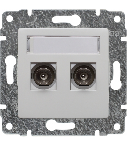 Gniazdo TV podwójne, bez ramki Seria VENA, BIAŁY ANTYBAKTERYJNA POWŁOKA 590456