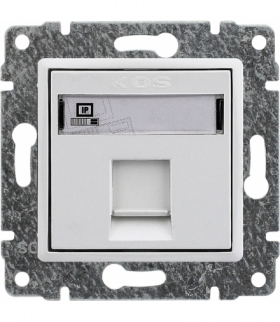 Gniazdo komputerowe poj. RJ45 (wkład MOLEX), bez ramki, Seria VENA, BIAŁY ANTYBAKTERYJNA POWŁOKA 590465