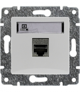 Gniazdo komputerowe poj. RJ45, bez ramki, Seria VENA, BIAŁY ANTYBAKTERYJNA POWŁOKA 590466