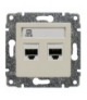 Gniazdo komputerowe podwójne 2xRJ45, bez ramki, Seria VENA, KREM 510367