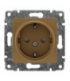 Gniazdo poj. Schuko z przesłoną torów prądowych, bez ramki, Seria VENA, PATYNA 513041