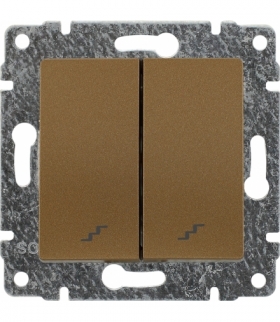Łącznik podwójny schodowy z klawiszem, bez ramki, Seria VENA, PATYNA 513019