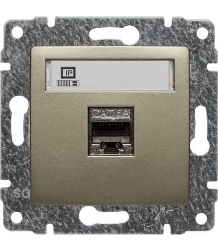 Gniazdo komputerowe poj. RJ45, bez ramki, Seria VENA, SATYNA 515066