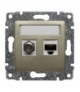 Gniazdo TV typu F + RJ45 kat. 5e Seria VENA, SATYNA 515070