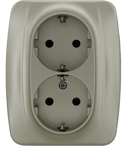 Gniazdo podwójne z uziemieniem schucko Seria VENA, SATYNA 515038