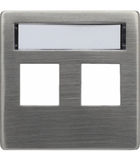 Pokrywa do 2x gniazda Keystone Seria VENA METAL, INOX 5143802