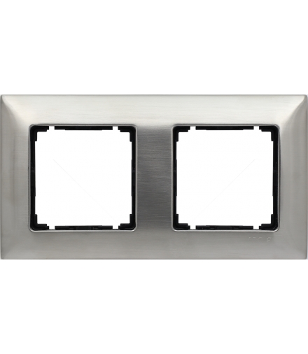 Ramka 2x Seria VENA METAL, INOX 5143282