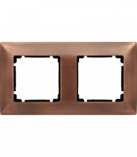 Ramka 2x Seria VENA METAL, MIEDŹ RUSTYKALNA 5133282
