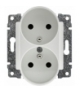 Gniazdo podwójne z uziemieniem, bez ramki Seria VENA2, BIAŁY 520449