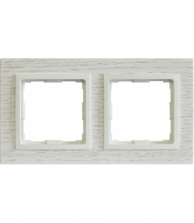 Ramka 2x Seria VENA2 Natural, DĄB BIELONY + biały 5221382