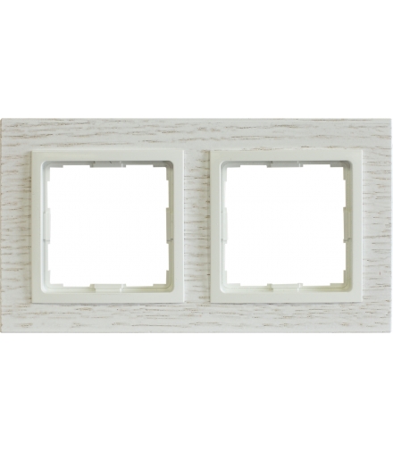 Ramka 2x Seria VENA2 Natural, DĄB BIELONY + biały 5221382