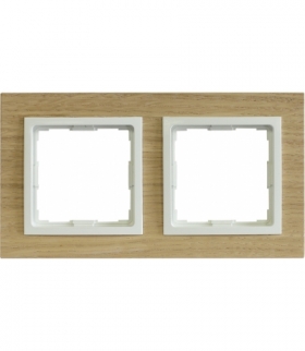 Ramka 2x Seria VENA2 Natural, DĄB NATURALNY+aluminum 5222382