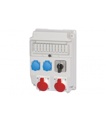 Rozdzielnia CAJA 2x32A 5p, 2x230V, 0/1 11 modułów F3.0409