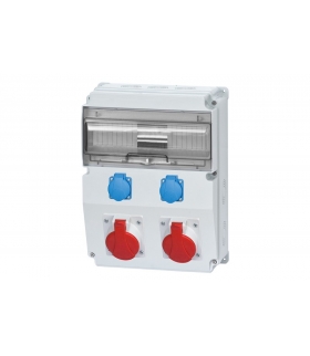 Rozdzielnia CAJA 16A 5p, 32A 5p, 2x230V 12 modułów F3.0450