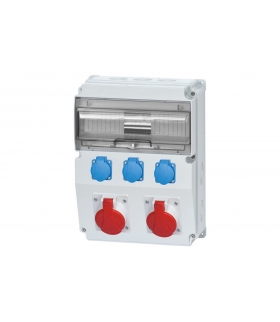 Rozdzielnia CAJA 16A 5p, 32A 5p, 3x230V 12 modułów F3.0444