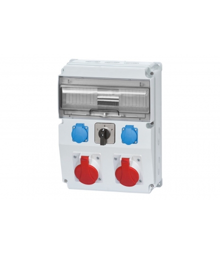 Rozdzielnia CAJA 2x16A 5p, 2x230V, L/P 12 modułów F3.0462