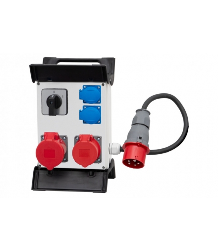 Rozdzielnica R-240 2x16A 5p, 2x230V, 0/1 + OW 5x2,5mm2-1,5m, Wt.16/5 na stelażu plastikowym F3.0893