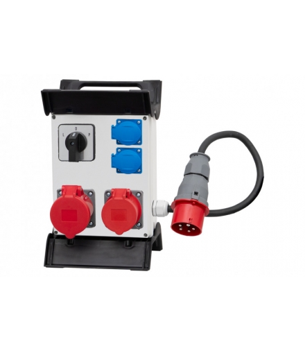 Rozdzielnica R-240 2x32A 5p, 2x230V, L/P + OW 5x4mm2-1,5m, Wt.32/5 na stelażu plastikowym F3.0897