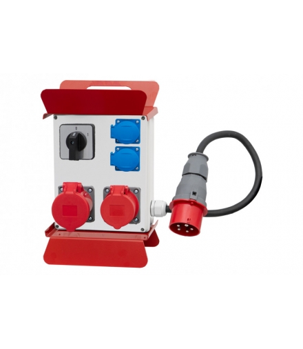 Rozdzielnica R-240 2x32A 5p, 2x230V, 0/1 + OW 5x4mm2-1,5m, Wt.32/5 na stelażu metalowym F3.0906