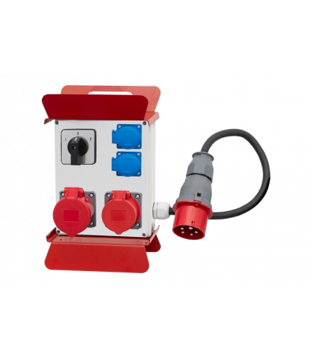 Rozdzielnica R-240 16A 5p, 32A 5p, 2x230V, L/P + OW 5x2,5mm2-1,5m, Wt.16/5 na stelażu metalowym F3.0910