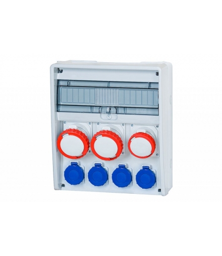 Rozdzielnica 17S ULISSE 2x16A 5p, 32A 5p, 4x230V IP65 17 modułów 74186.1