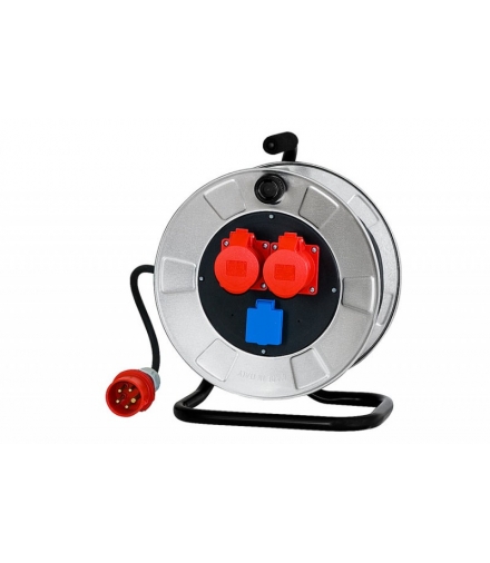 Przedłużacz siłowy na bębnie metalowym fi 320 2x16A 5p, 230V, OW 5x2,5 /20m/ 14300-16