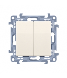 Łącznik schodowy podwójny z podświetleniem LED bez piktogramu kremowy 10AX CW6/2L.01/X/41