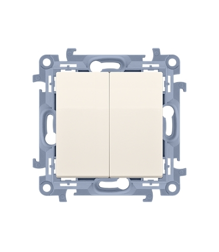 Łącznik schodowy podwójny z podświetleniem LED bez piktogramu kremowy 10AX CW6/2L.01/X/41