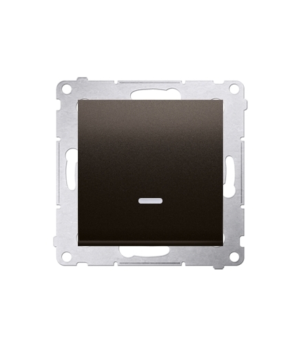 Łącznik schodowy z podświetleniem LED bez piktogramu (moduł) 10AX 250V, szybkozłącza, brąz mat, metalizowany DW6L.01/X/46