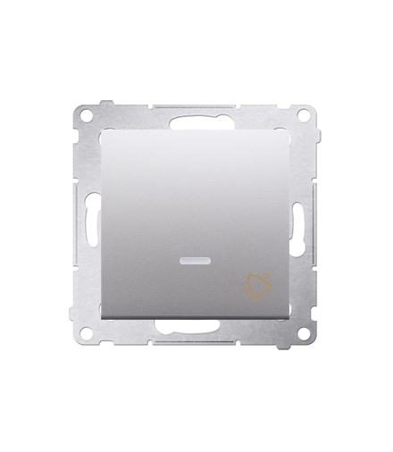 Przycisk "dzwonek" z podświetleniem LED (moduł) 16AX 250V, zaciski śrubowe, srebrny mat, metalizowany DD1AL.01/43