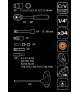 Zestaw kluczy nasadowych 34 elementy 1/4" - NEO Tools 08-601
