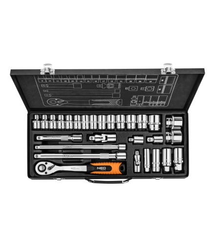 Zestaw kluczy nasadowych 28 elementów 1/4" 1/2 - NEO Tools 08-677