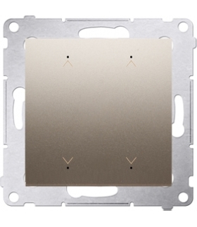 Łącznik/Przycisk roletowy podwójny elektroniczny złoty mat, metalizowany 6A DEZ2.01/44